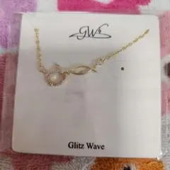Glitz Wave 猫と魚モチーフ ネックレス ゴールドカラーのサムネイル