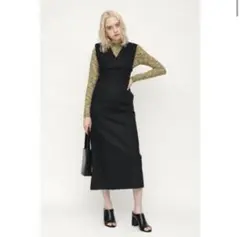 ＊SLY TUCKED LINEN JUMPER ロングワンピース　黒　麻　夏のサムネイル