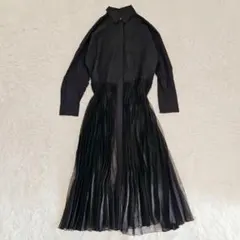 グレースコンチネンタル ワンピース ロング プリーツ 前開き シェルボタン M