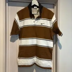 Nike ストライプ ポロシャツ ブラウン