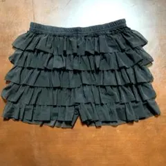 美品　ペチパンツ　スパッツ　フリル　135 黒　女の子
