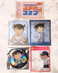 名探偵コナン 江戸川コナン フォト風メタルステッカー ホログラム缶バッジ セット