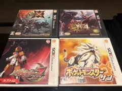 【中古美品】任天堂3DSソフト4本セット　ポケモン/メダロット/モンハン×+4