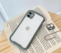 お勧め！　iPhone 12 proケース 型 クリア　 グレー　04