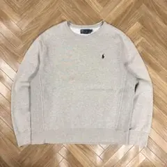 ポロバイラルフローレン スウェット 杢グレー メランジ 裏起毛 トレーナー L