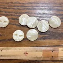 貝製クリーム色ボタン7個セット