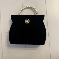 黒のベルベットパーティーバッグ ハンドバッグ