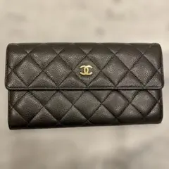 CHANEL ブラック キルティング 長財布のサムネイル