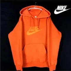 NIKE パーカー フードパーカー オレンジ 90s 古着 ビックスウォッシュ