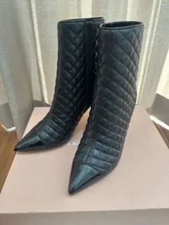 新品未使用　FABIO RUSCONI ブラックキルティング　ショートブーツ