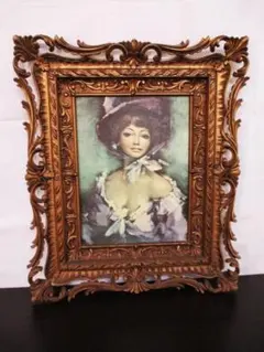 フランスアンティーク 天使の絵画 額縁 リボン装飾 - メルカリ