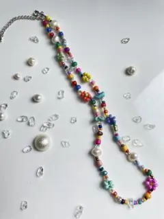 《オーダー》カラフルビーズネックレス