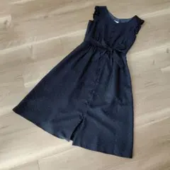ウィルセレクション　ネイビー ドット柄 ワンピースМ