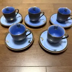 カップ＆ソーサー 5客セット 蝶 昭和 레트로 喫茶店 コーヒー カップ