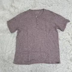 エディーバウアー ヘンリーネック 半袖Tシャツ 胸ポケット ボルドー杢のサムネイル