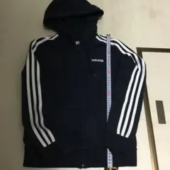 【adidas】アディダス Mサイズ　パーカー ネイビー フーディー