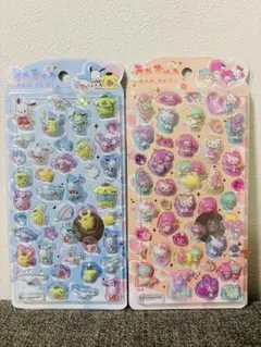 サンリオキャラクターのキラキラ立体シール 2シートセット