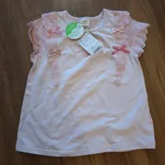 フリル付きピンクTシャツ 130のサムネイル