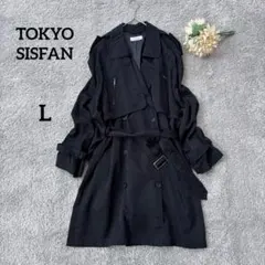 TOKYO SISFAN トレンチコート　ヴィンテージ　黒　L テロテロ　希少