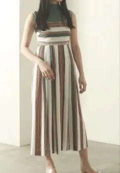 LAGUNAMOON / ミックスストライプワンピース / ホワイト