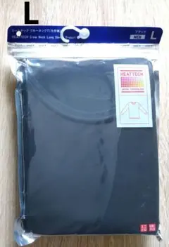 【未使用】UNIQLO HEATTECH クルーネックT 九分袖 黒 L