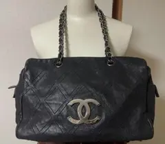 ダイヤステッチ チェーントートバッグ シルバー金具