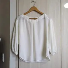 ホワイトブラウス Mサイズ バックジッパー付き
