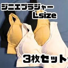ジニエブラ ナイトブラ Lサイズ 3枚セットブラック・ベージュ・ホワイト 下着
