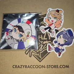 CRフェス 缶バッジくじ カワセ・ステッカーMainy・Adeセット