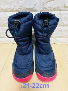 1回使用★AIRWALK スノーブーツ ネイビーピンク サイズ21-22cm