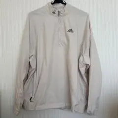 adidas ベージュ ハーフジップ ナイロンジャケット