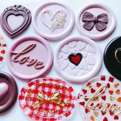 シーリングワックス୨୧封蝋ステッカー バレンタイン 10枚　238