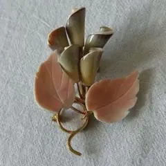 ヴィンテージ フラワーブローチ ピンク 花 レトロ アンティーク