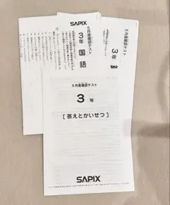 最新未使用 原本 SAPIX 3年生 2025年7月度復習テスト 解答用紙付き
