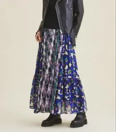 GRACE CONTINENTAL プリントコンビマキシスカート