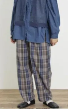 SM2　TRチェック柄イージーストレートパンツ