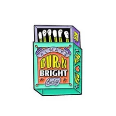 ピンズ バッジ ブローチ (BURN マッチ マッチ箱 グリーン )