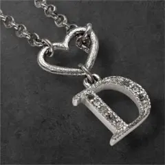 Dior シルバー ネックレス ロゴ ラインストーン レディース r8238