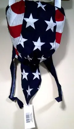 《星条旗柄US布帽》新品　ヘッドラップ　バンダナキャップ 　被り物■バイク二輪車のサムネイル