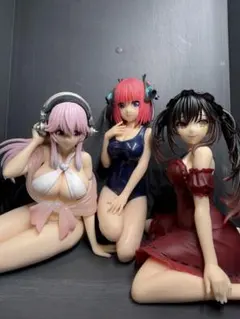 すーぱーそに子、中野二乃、時崎狂三　美少女フィギュア　3体　(開封品)