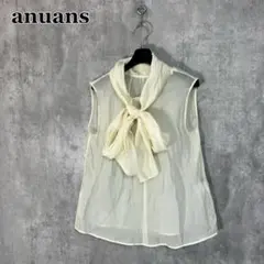 anuans 2wayシアーボリュームタイブラウス