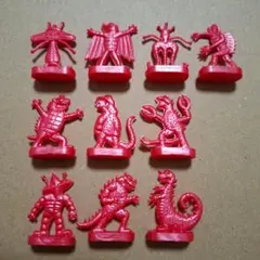 食玩　コリス　フエラムネ　おまけ　かっこいい系　おもちゃ箱　台座怪獣　赤色10点