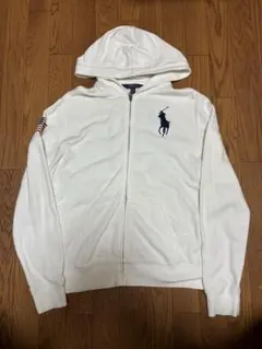 Polo Ralph Lauren ジップパーカー 星条旗 ビックポニー 白