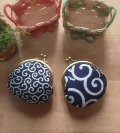 唐草模様のまんまるがま口