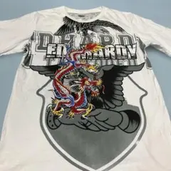 Ed Hardy ホワイト Tシャツ ドラゴン ラインストーンのサムネイル