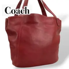 OLD COACH トートバッグ　レッド　グラブタンレザー　大容量　y2k A4