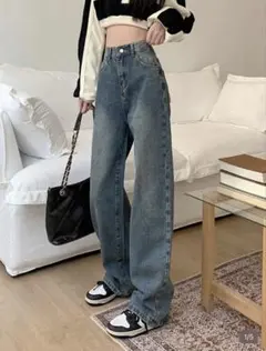 ハイウエスト ストレートデニムパンツのサムネイル