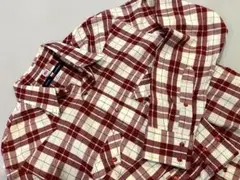 アメリカ製　赤と白のチェック柄 ウェスタンシャツ　Texas Cotton