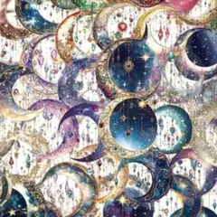 ステッカー　アンティークな月　50枚　銀河＊宇宙系シール　月のシール