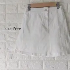 300円〜★着回し抜群！大人可愛いホワイトミニスカート 台形シルエット/ゴム入
